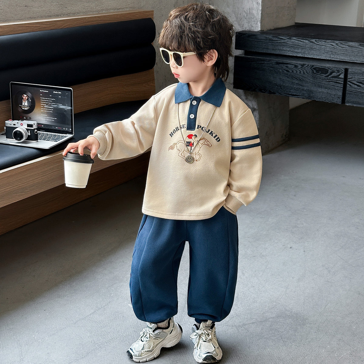 Boys Polo Shirt Two-Piece Set