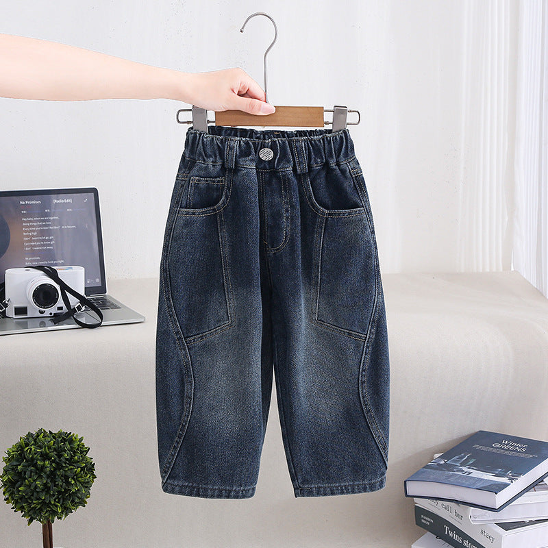 Boys' Straight Leg Denim Pants Spring Autumn Long Jeans for Medium  Large Kids