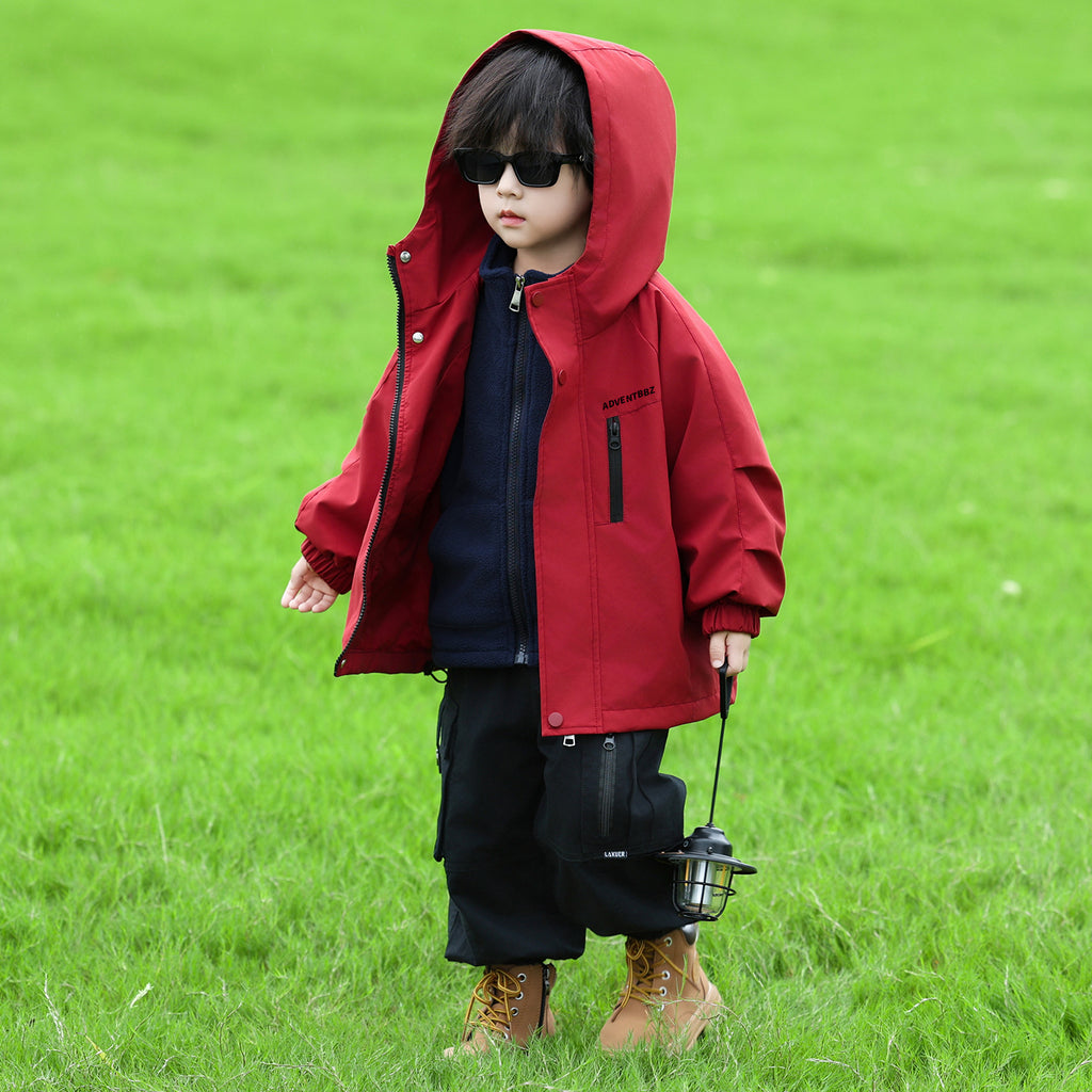 Boys 3-in-1 Outdoor Windbreaker Jacket Spring Autumn Casual