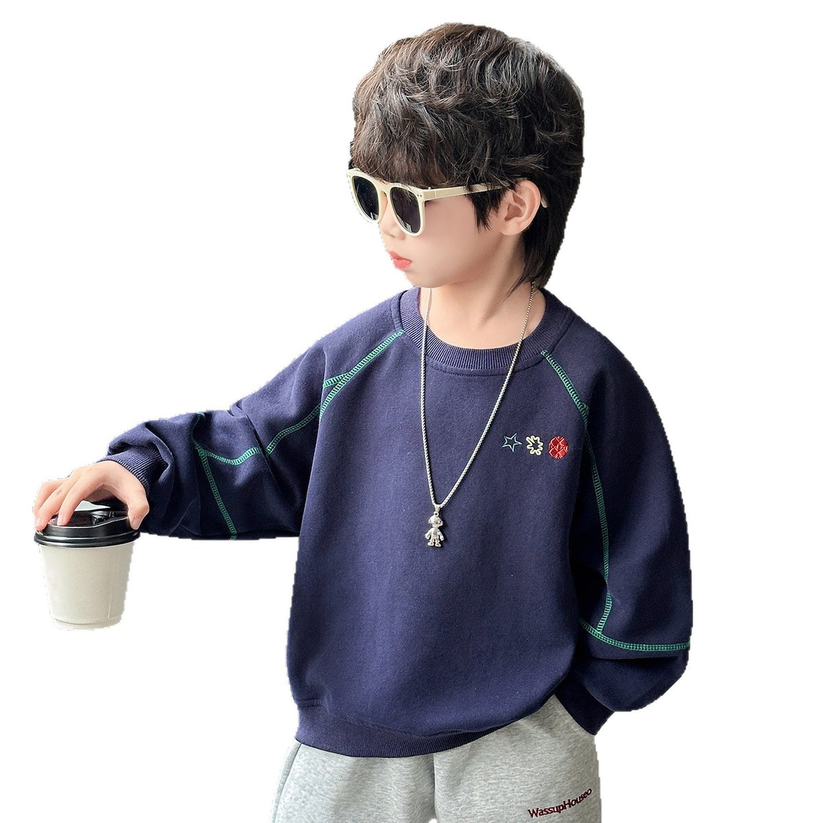 Long Sleeve Crew Neck Boys Sweatshirt