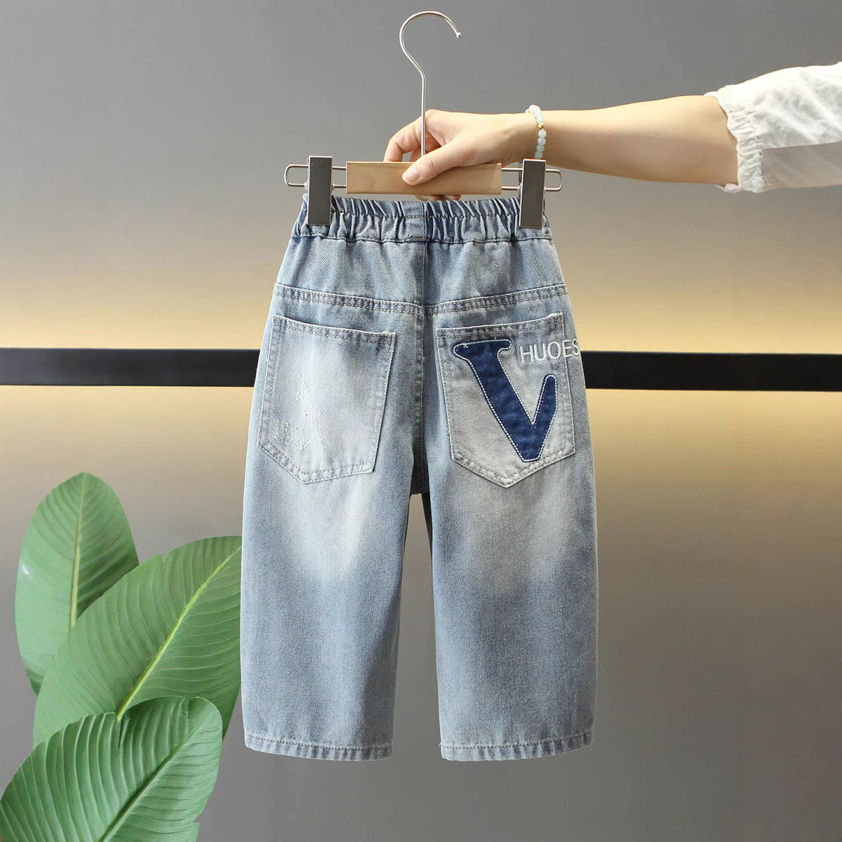 Straight Leg Loose Denim Pants for Boys