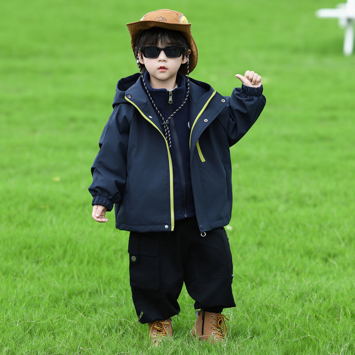 Boys 3-in-1 Outdoor Windbreaker Jacket Spring Autumn Casual