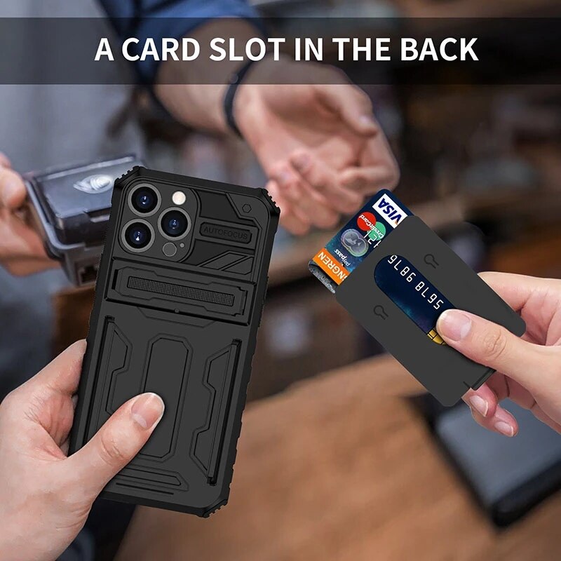 Suitable for iPhone13ProMax King Kong card bag mobile phone shell Apple 13Pro anti-fall bracket 13 protective cover