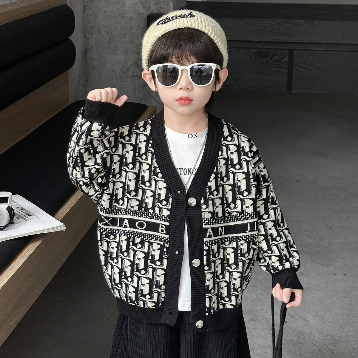 Boys' Casual Knit Cardigan Sweater Jacket