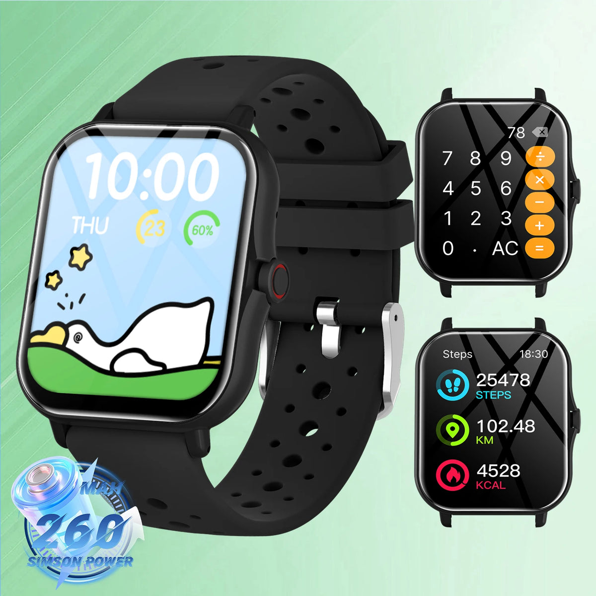 2026 1.83”HD Screen Bluetooth Call Pedometer Waterproof Smart Watch Sports Modes Sleep Monitoring Smartwatch Men Lady Kids Watch