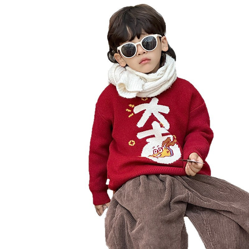 Boys' Red Winter Sweater