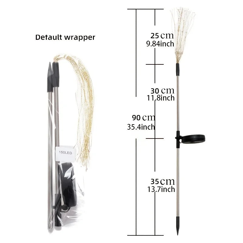 1 lot de feux d'artifice solaires pour extérieur, éclairage décoratif pour jardin, patio, Halloween, Noël, mariage, décoration murale