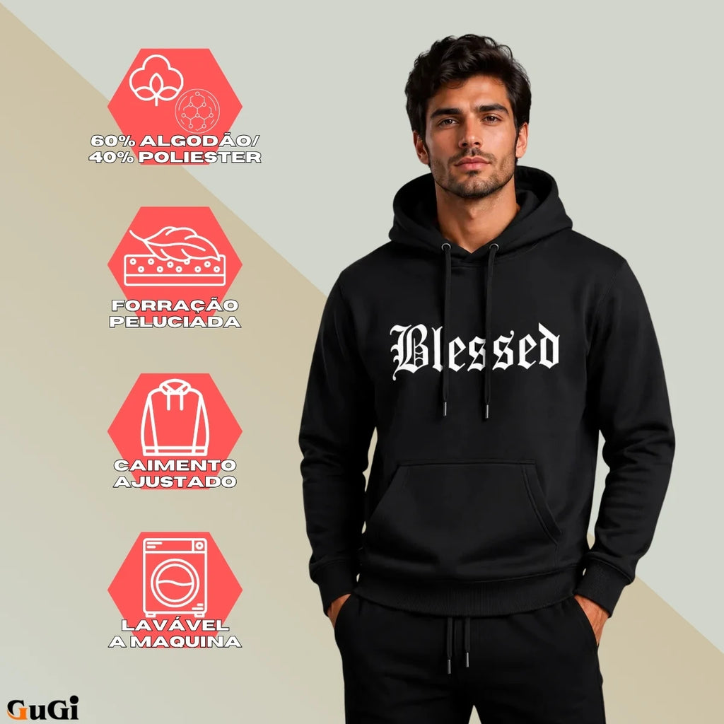 Kangaroo Blessed Hoodie mit Tasche und Kapuze Premium Cool Windbreaker Unisex MC1-EST548