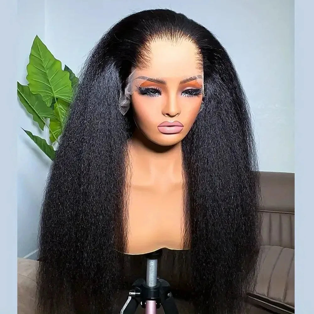 Perruque Lace Front 13X4 Kinky Straight, Perruque Lace Frontale HD Lisse Yaki Sans Colle, Perruques en Cheveux Humains Bouclés Bruts Vietnamiens, Closure HD 5x5 Wear And Go Perruques Sans Colle Densité 250% En Promotion Liquidation