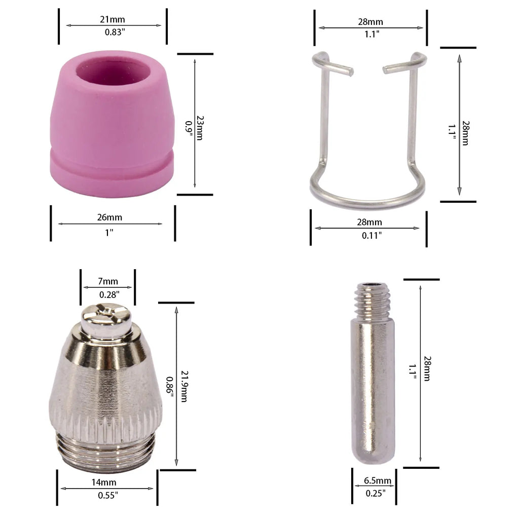 AG60 SG-55 WSD-60 Plasmaschneider-Schneidbrenner-Düsen Verschleißteile-Set 50 Stück