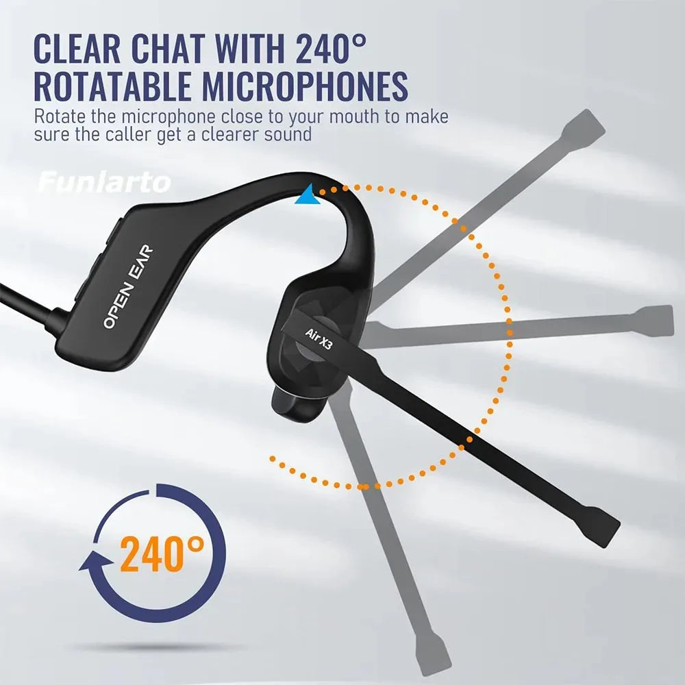 Cuffie wireless open-ear Bluetooth con microfono