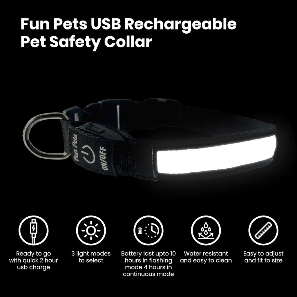 Collier pour chien en nylon avec LED de sécurité clignotante pour la nuit, lumineux dans le noir, laisse pour chien, accessoire fluorescent lumineux pour chien