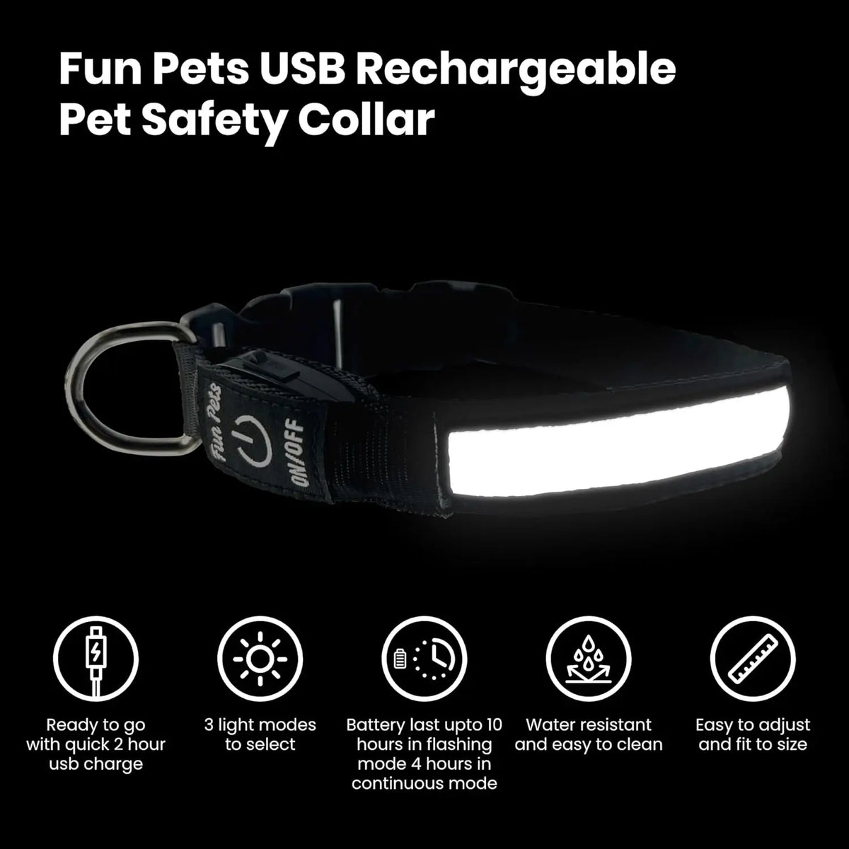 Hundehalsband aus Nylon mit LED-Nachtsicherheitsfunktion, blinkend und im Dunkeln leuchtend, Leine für Hunde, leuchtendes fluoreszierendes Hundezubehör Halsband