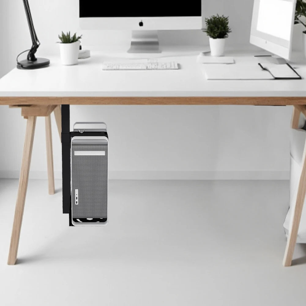 Adjustable Under-Desk Steel Computer Tower Holder
