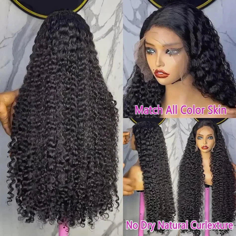 Perruque Lace Frontal Deep Wave 13x6 HD, perruque en cheveux humains brésiliens, perruque bouclée 30 à 40 pouces, perruque Lace Frontal 13x4 pour femmes