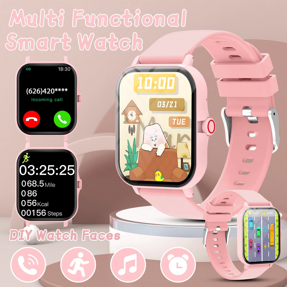 2026 1.83”HD Screen Bluetooth Call Pedometer Waterproof Smart Watch Sports Modes Sleep Monitoring Smartwatch Men Lady Kids Watch