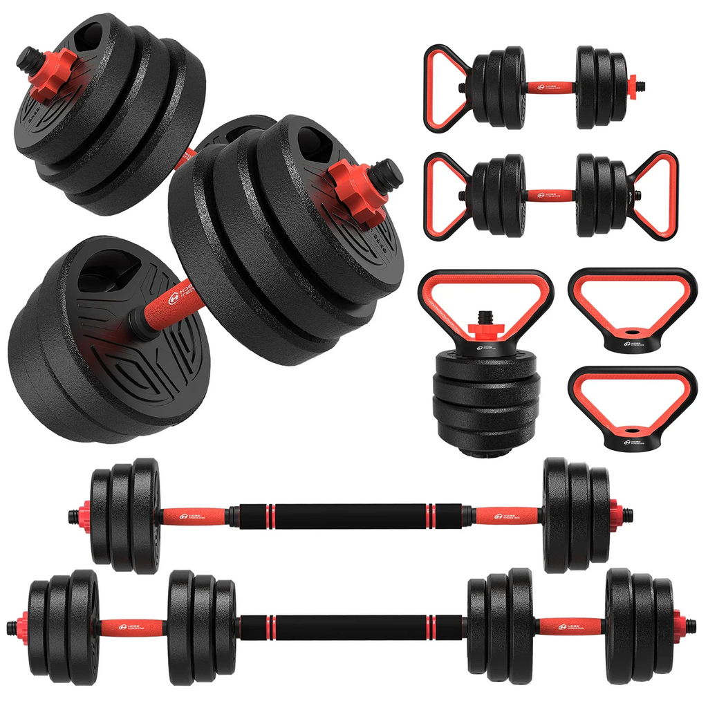 Adjustable 20 kg or 26 kg Dumbbell and Barbell Set