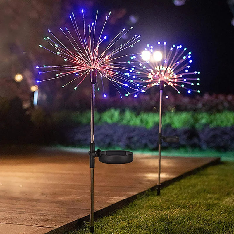 1er-Pack Solar-Feuerwerksleuchten für den Außenbereich, Festbeleuchtung in Form von Feuerwerkslichtern für Garten und Terrasse, Halloween, Weihnachten, Hochzeit, Wanddekoration
