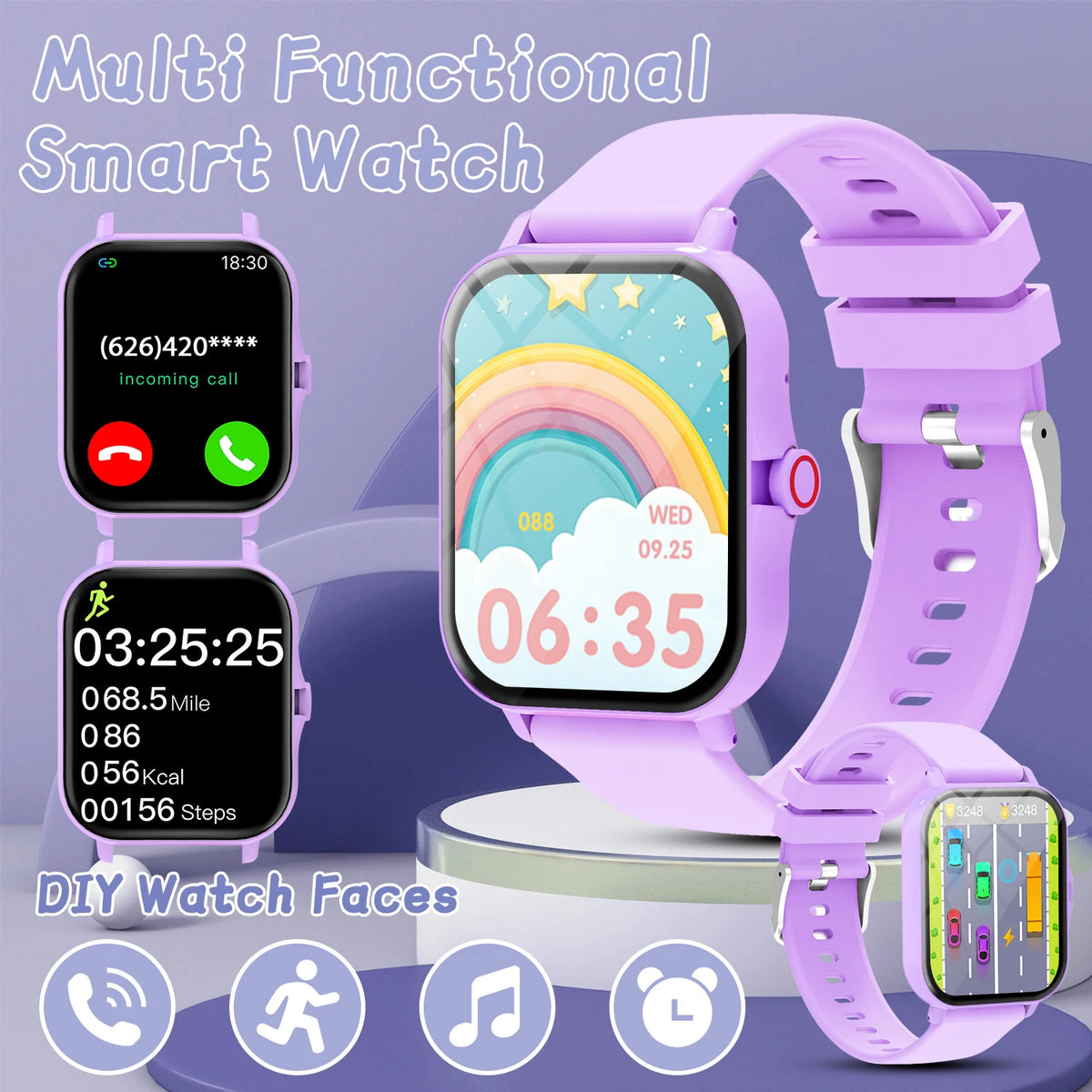 2026 1.83”HD Screen Bluetooth Call Pedometer Waterproof Smart Watch Sports Modes Sleep Monitoring Smartwatch Men Lady Kids Watch