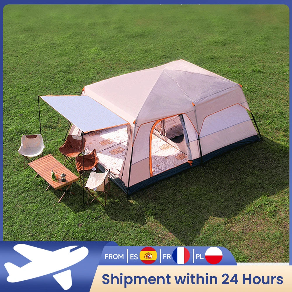 Double-Layer Family Camping Tent for 3–4 People