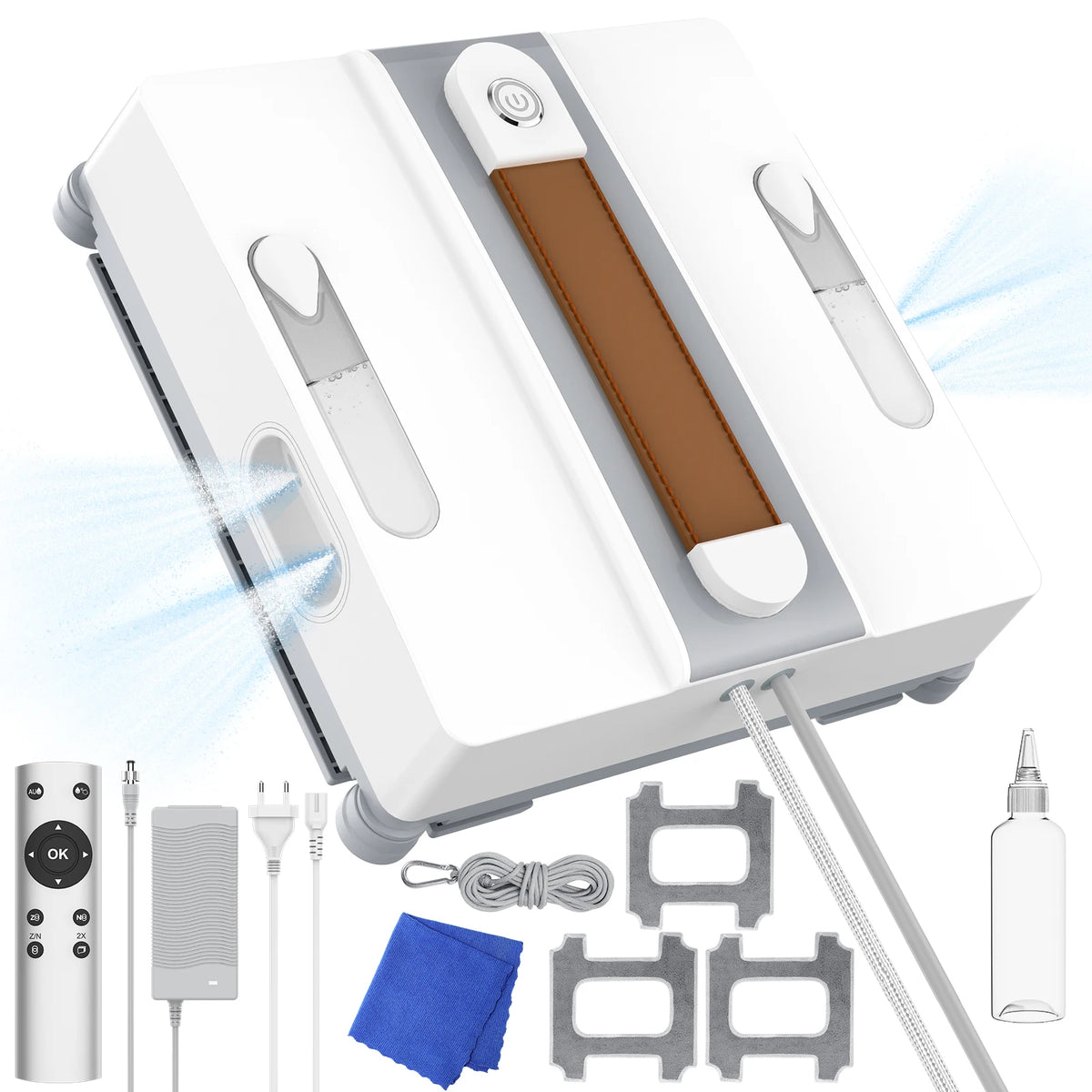 3200Pa Automatic Intelligent Window Vacuum Robot Cleaner, Four-Hole Water Spray Smart Home Glass and Wall Washer, Remote Control