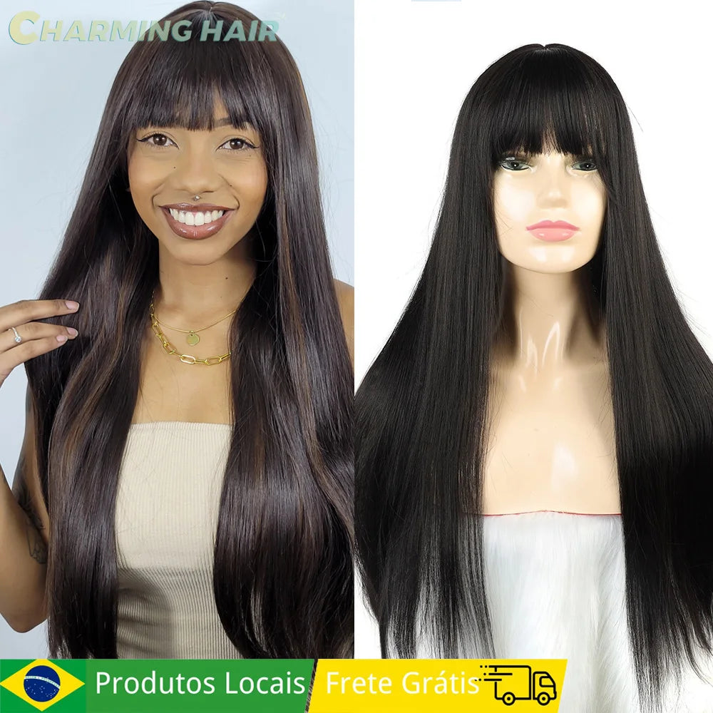 Perücke Lang Lisa Premium-organische Haarfaser Mode Haar Einfacher Anlegen Täglicher Gebrauch 70 cm 270 g „CELESTE“-MODA