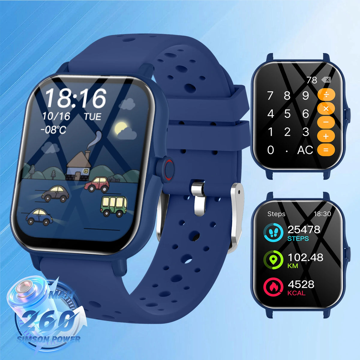 2026 1.83”HD Screen Bluetooth Call Pedometer Waterproof Smart Watch Sports Modes Sleep Monitoring Smartwatch Men Lady Kids Watch