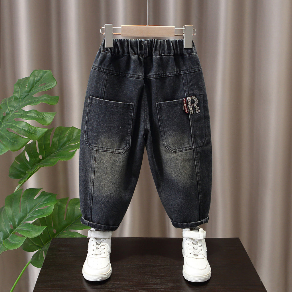 Casual Straight Leg Denim Pants for Boys