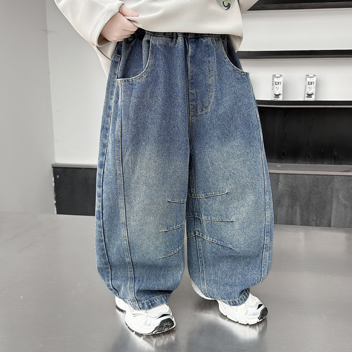 Boys Cartoon Denim Pants  Straight Leg Jeans