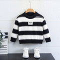 Boys Striped Long Sleeve Thick Knit Sweater