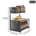 Cabinet Organizer 5-level Height Adjustable Pull-Out Double-Layer Sliding Carbon Steel Storage Drawer, Large Capacity Under-Sink Tidying Rack for Multi-Scene Use