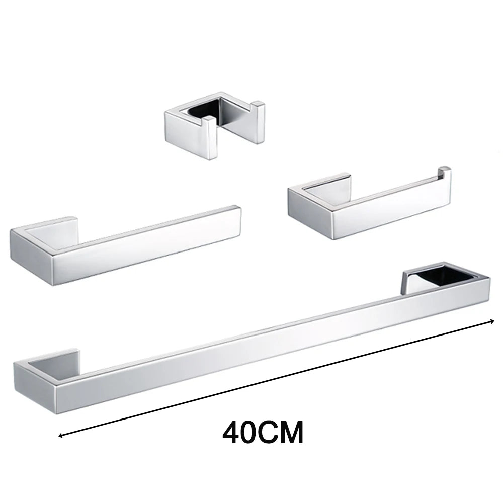 Badezimmer-Zubehör-Set Toilettenpapier- und Handtuchhalter Hakenstange Edelstahl Schlafzimmer Wandmontage Küchen- und Bad-Armaturen-Set