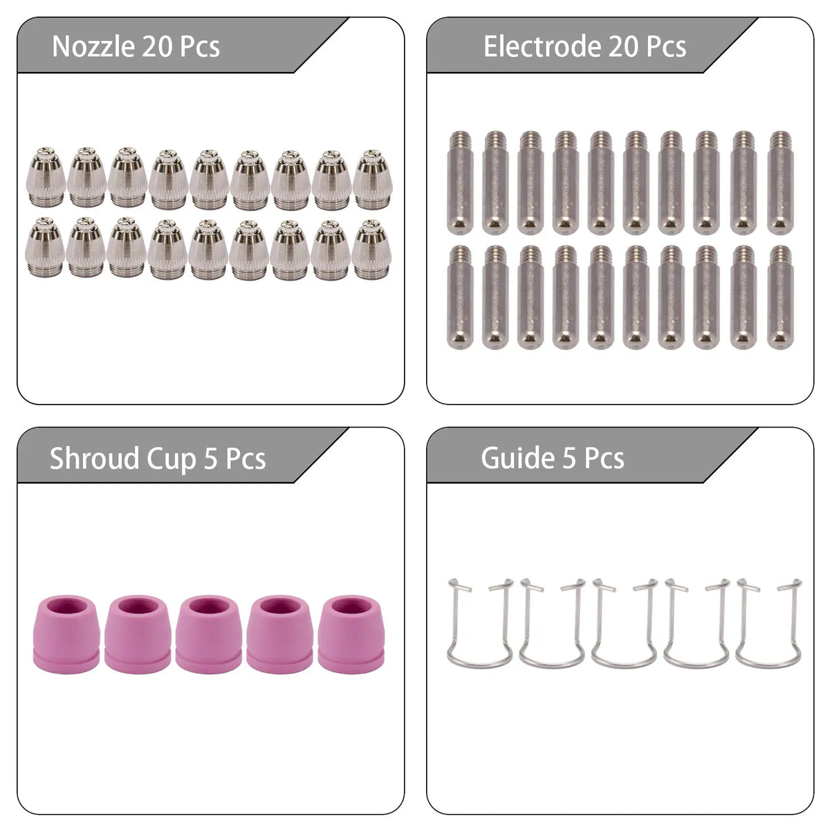 AG60 SG-55 WSD-60 Plasmaschneider-Schneidbrenner-Düsen Verschleißteile-Set 50 Stück