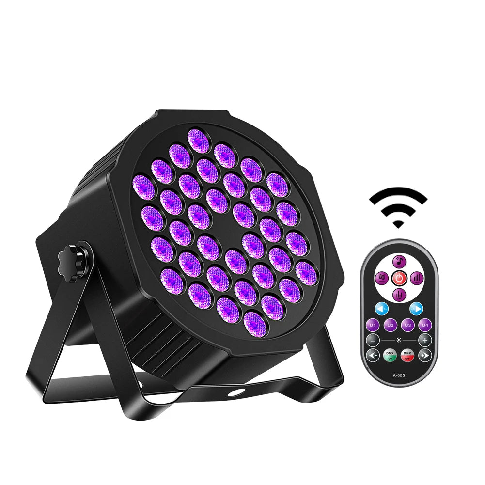 LeLeght 108W Par-Spotlight 36 LED Licht RGB DMX512 mit Fernbedienung für Disco, Bühne, DJ, Party, Show, Bar, Halloween, Weihnachten