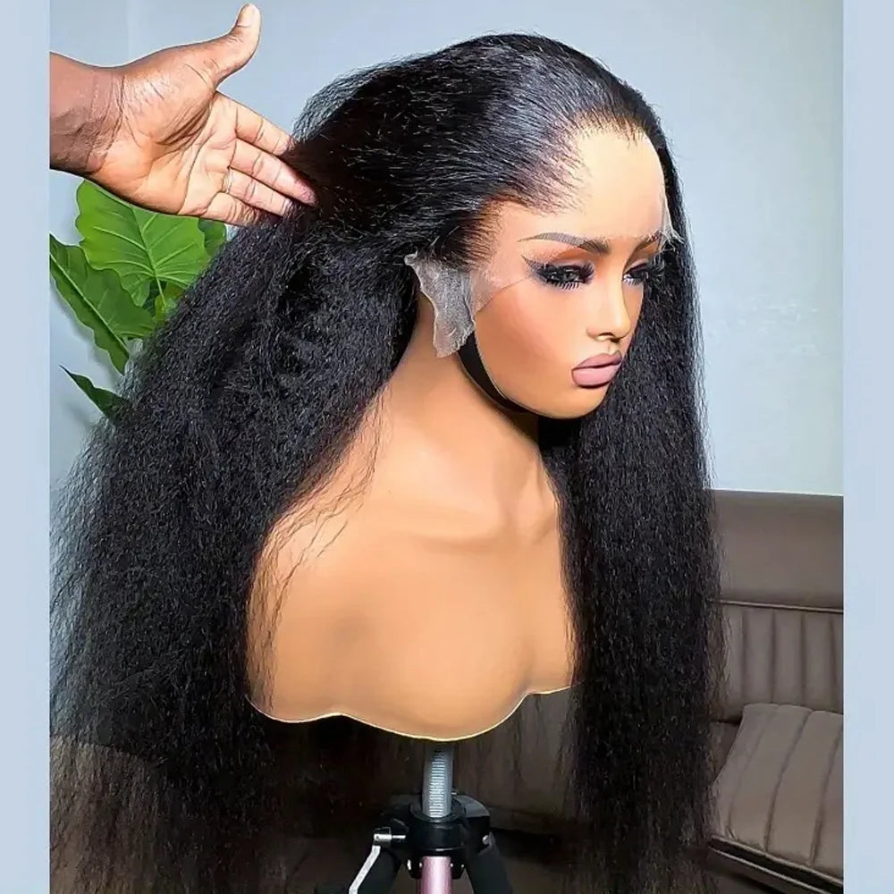 Perruque Lace Front 13X4 Kinky Straight, Perruque Lace Frontale HD Lisse Yaki Sans Colle, Perruques en Cheveux Humains Bouclés Bruts Vietnamiens, Closure HD 5x5 Wear And Go Perruques Sans Colle Densité 250% En Promotion Liquidation