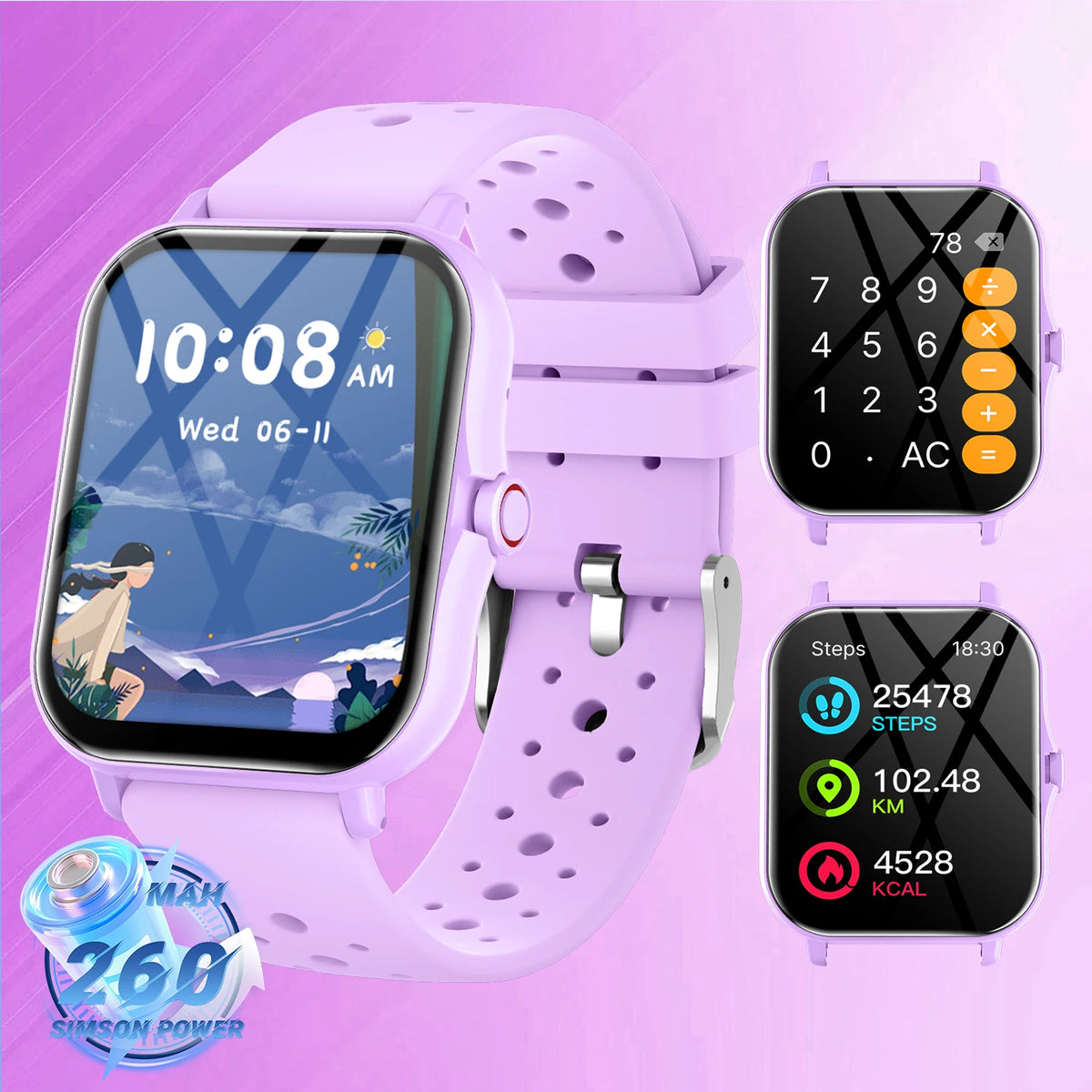 2026 1.83”HD Screen Bluetooth Call Pedometer Waterproof Smart Watch Sports Modes Sleep Monitoring Smartwatch Men Lady Kids Watch