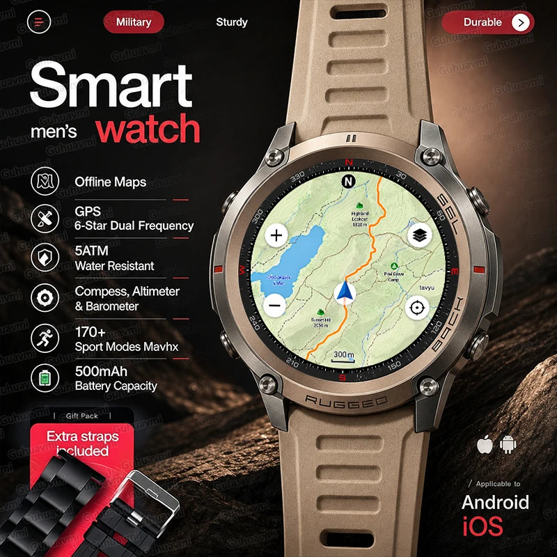 GUHUAVMI DM59 1.43″ AMOLED GPS smartwatch