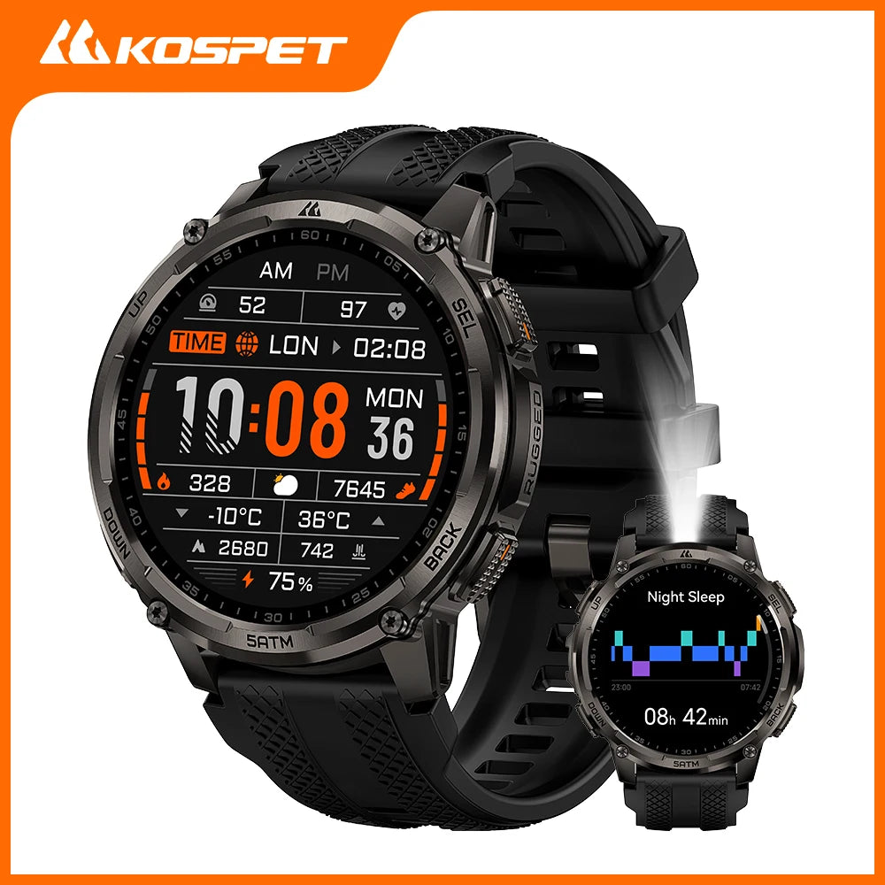 KOSPET TANK T4C smartwatch AMOLED 1,5″ con GPS e torcia