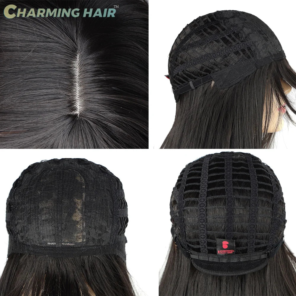 Perücke Lang Lisa Premium-organische Haarfaser Mode Haar Einfacher Anlegen Täglicher Gebrauch 70 cm 270 g „CELESTE“-MODA
