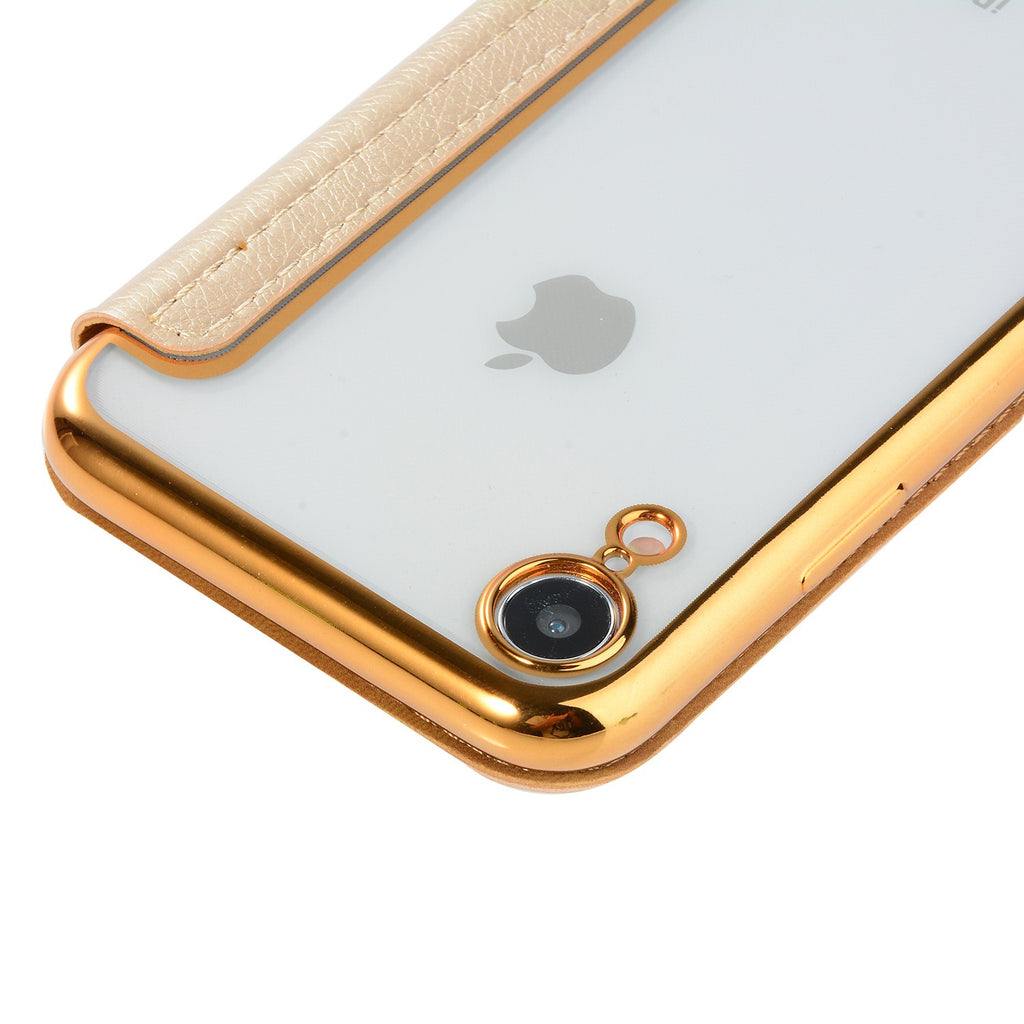 Suitable for iPhone 15 ultra-thin phone case XR electroplated TPU 12 phone protective case Apple 14 flip leather case