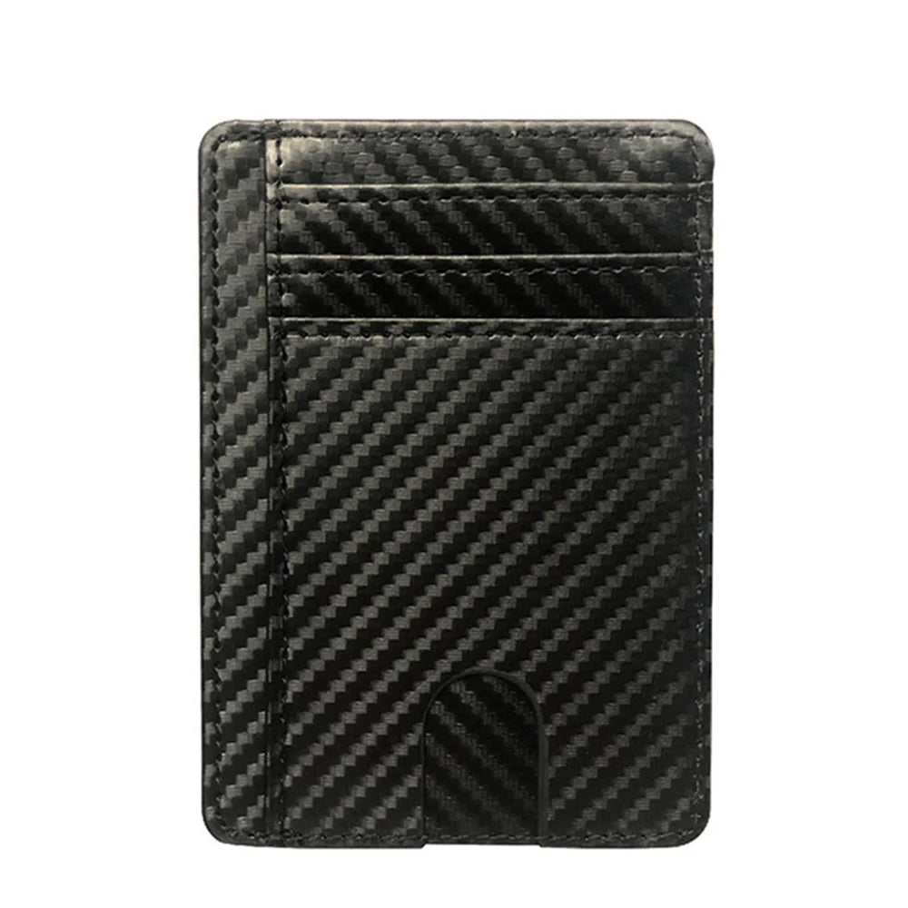 Porte-cartes de crédit fin pour homme en cuir, anti-scan RFID, petit portefeuille