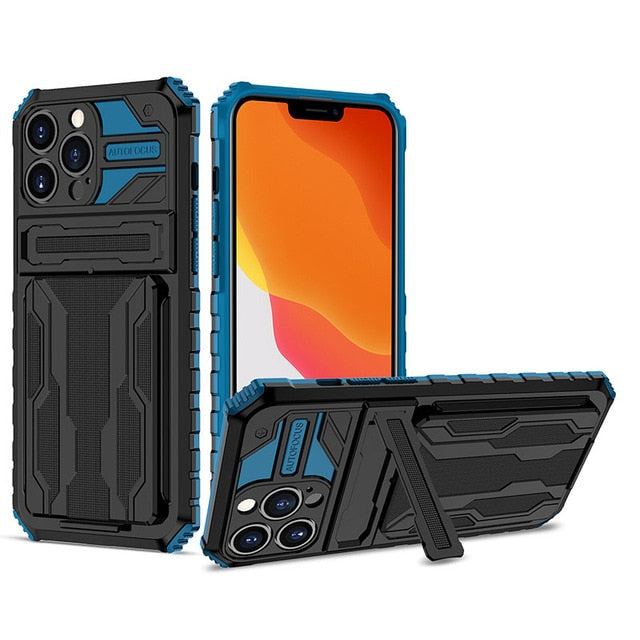 Suitable for iPhone13ProMax King Kong card bag mobile phone shell Apple 13Pro anti-fall bracket 13 protective cover