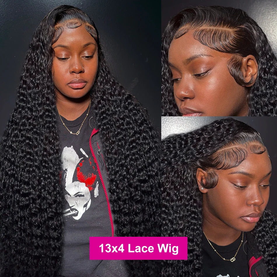 Perruque Lace Frontal Deep Wave 13x6 HD, perruque en cheveux humains brésiliens, perruque bouclée 30 à 40 pouces, perruque Lace Frontal 13x4 pour femmes