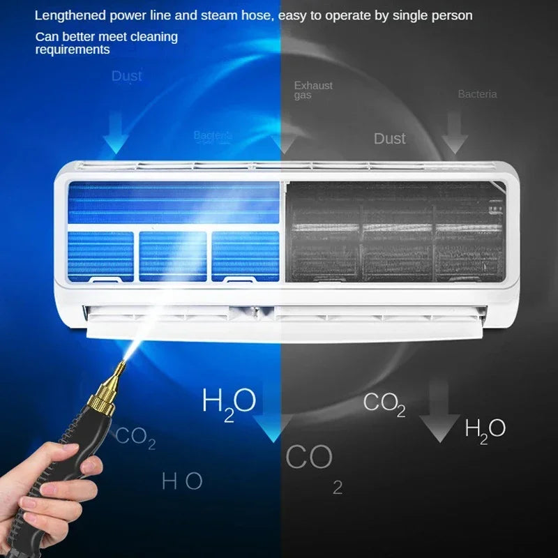 2500W Dampfreiniger Hochtemperatur-Sterilisation Druckreiniger für Haushalt Auto Küche Klimaanlage 220V EU-Stecker