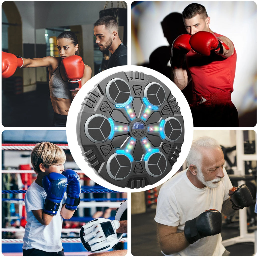 Smart Bluetooth Music Boxing Trainer for Kids with Gloves Interactive Rhythm Safe Design Home Fitness Equipment Portable Compact
