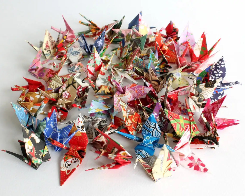 50PCS or 100PCS Wholesale Folded Origami Washi Paper Cranes Premade Bird DIY Handmade Mother's Day Home Party Decorations
