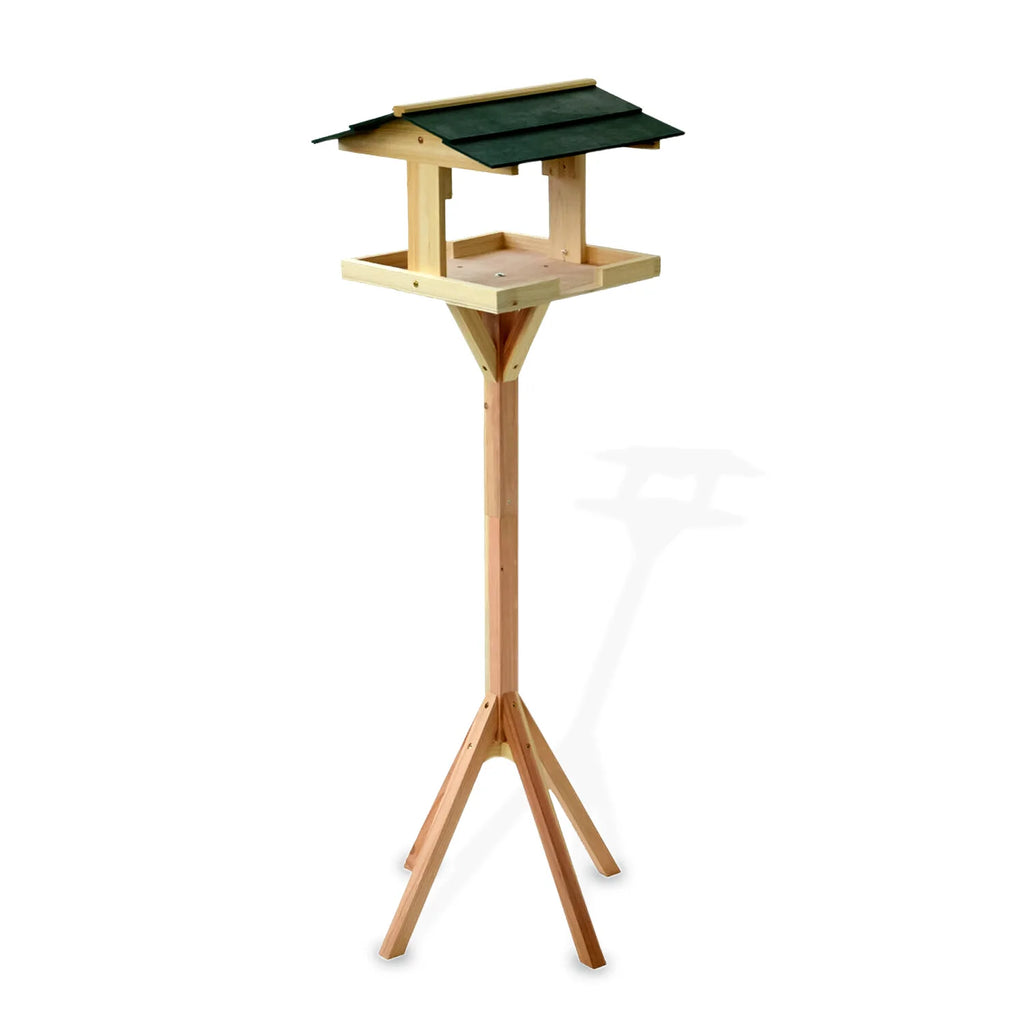 Traditional Wooden Bird Table, Garden Bird Feeder Feeding Station, Freestanding