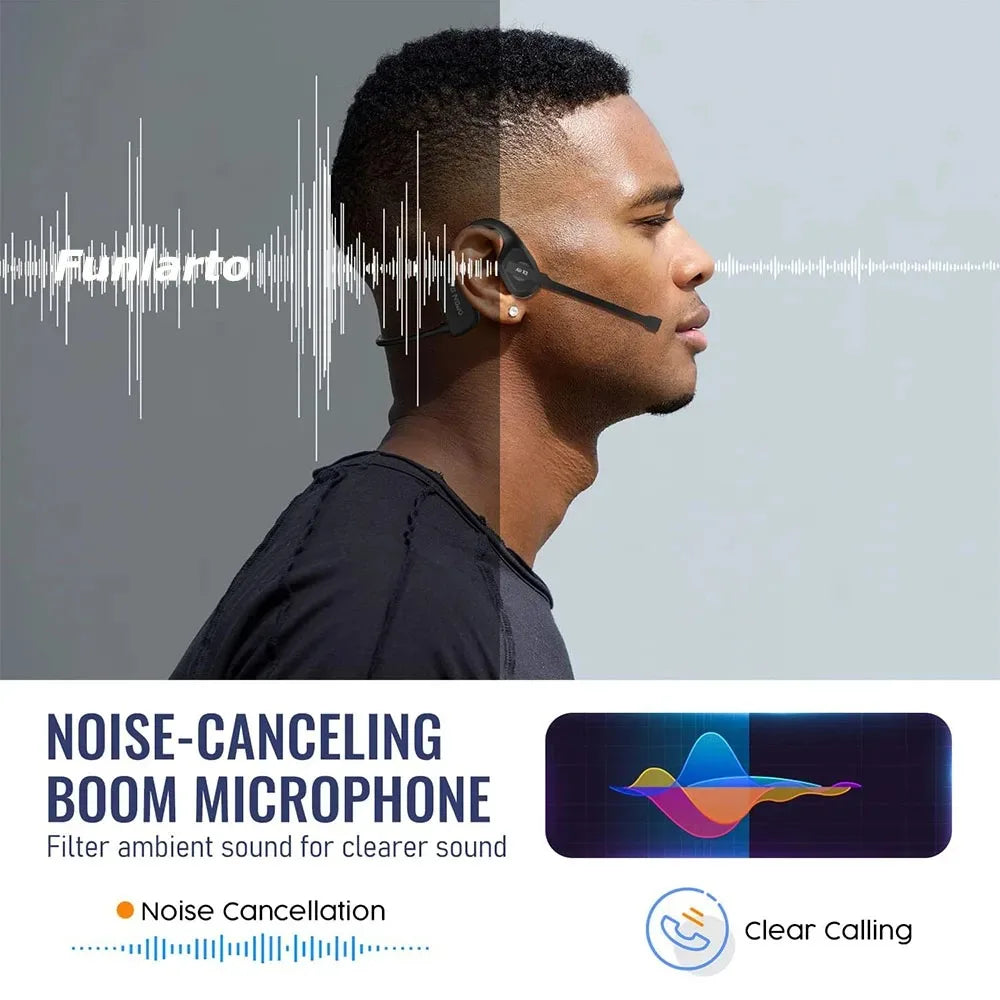Cuffie wireless open-ear Bluetooth con microfono