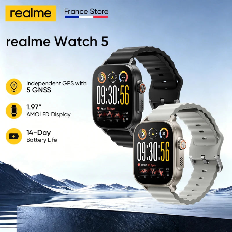 realme Watch 5 AMOLED da 1,97″ con GPS indipendente