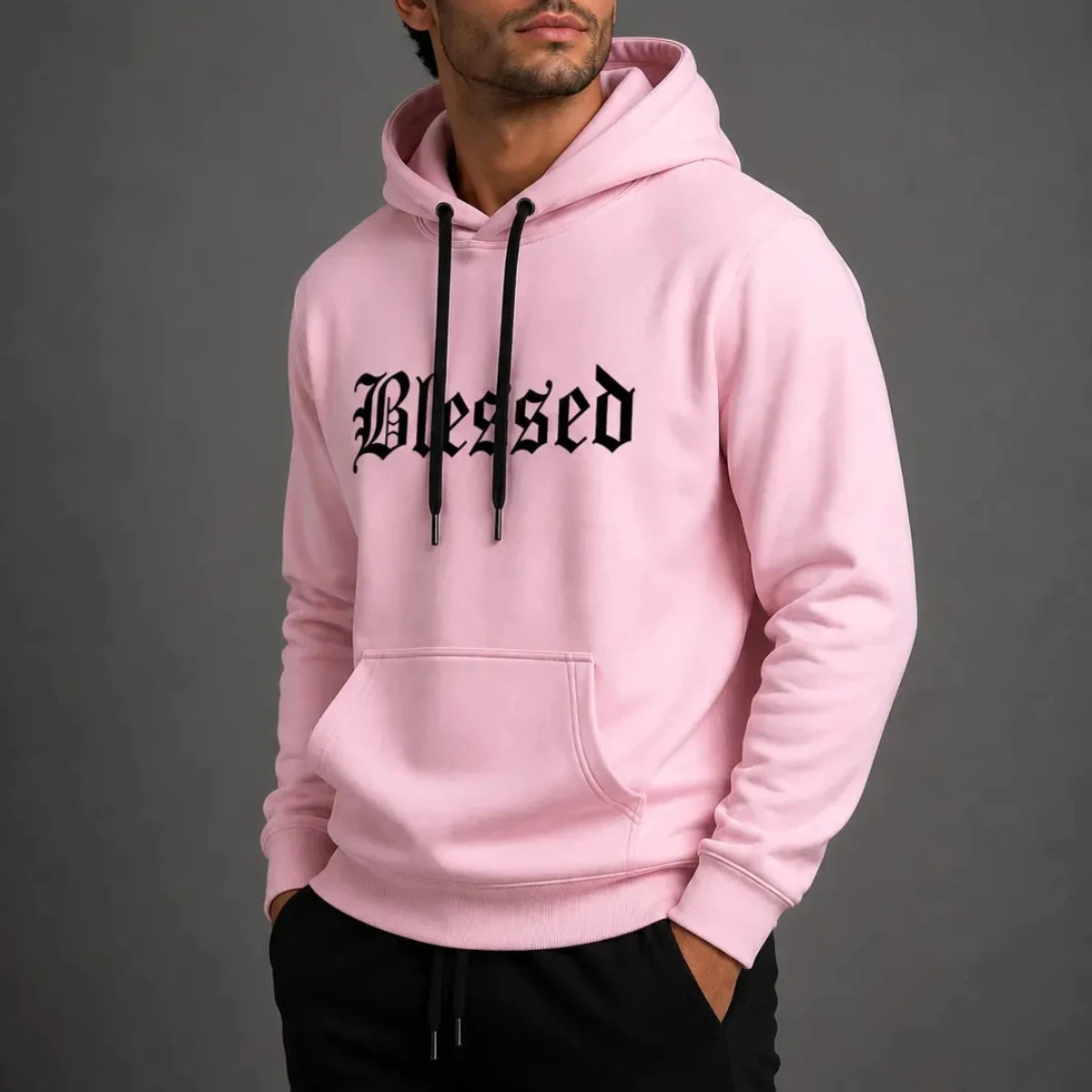 Kangaroo Blessed Hoodie mit Tasche und Kapuze Premium Cool Windbreaker Unisex MC1-EST548